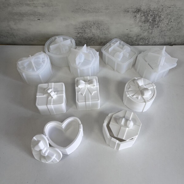 New Gift Storage Box Silicone Mold Earrings Pendant Jewelry Storage Plaster Glue Mold