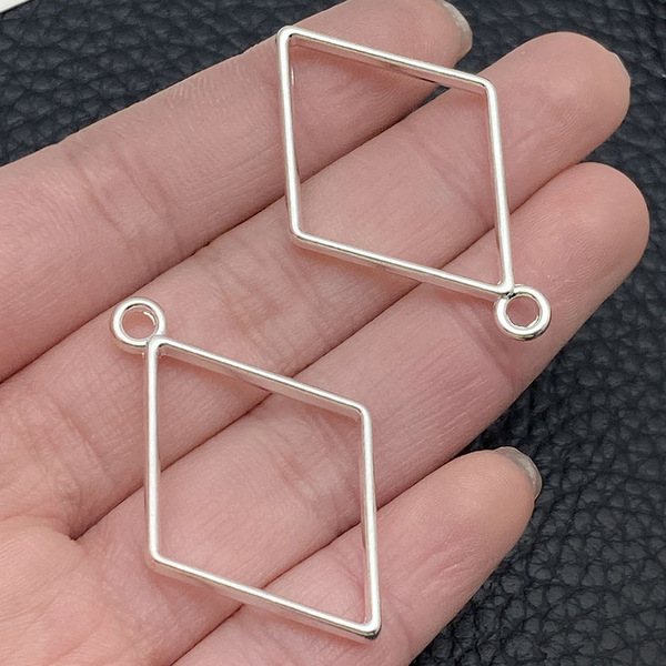 DIY handmade geometric frame alloy hollow drop glue pendant love water drop diamond star pendant jewelry accessories