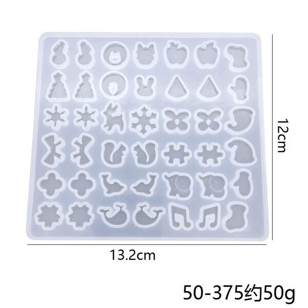 DIY Crystal Glue Drops Handmade Jewelry Drops Square Oval Puzzle with Holes Mold Necklace Pendant Silicone Mold